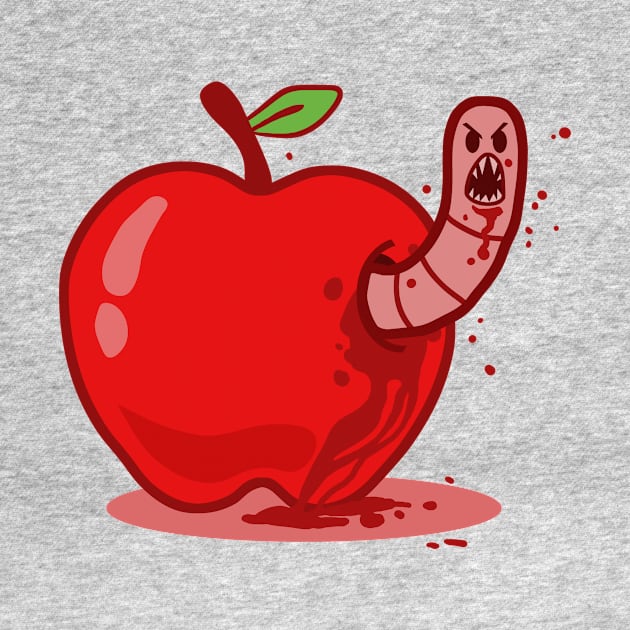 Worm vs Apple by bigbadrobot